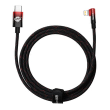 Заредете изображение във визуализатора на галерията – Baseus MVP 2 Elbow-shaped Fast Charging Data Cable Type-C to iP 20W 2m Black+Red - TopMag
