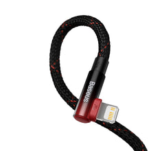 Заредете изображение във визуализатора на галерията – Baseus MVP 2 Elbow-shaped Fast Charging Data Cable Type-C to iP 20W 2m Black+Red - TopMag
