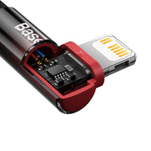 Заредете изображение във визуализатора на галерията – Baseus MVP 2 Elbow-shaped Fast Charging Data Cable Type-C to iP 20W 2m Black+Red - TopMag
