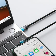 Заредете изображение във визуализатора на галерията – Baseus MVP 2 Elbow angled power delivery cable with side USB Type C / Lightning plug 2m 20W blue (CAVP000321) - TopMag
