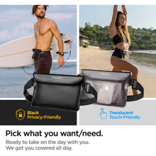 Заредете изображение във визуализатора на галерията – Spigen A620 UNIVERSAL WATERPROOF WAIST BAG BLACK - TopMag
