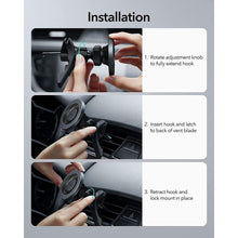 Заредете изображение във визуализатора на галерията – ESR Halolock magnetic MagSafe car holder for ventilation grille gray (21396-0) - TopMag
