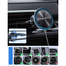 Заредете изображение във визуализатора на галерията – Joyroom Car Holder Qi Wireless Induction Charger 15W (MagSafe Compatible for iPhone) Air Vent Silver (JR-ZS290) - TopMag
