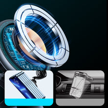 Заредете изображение във визуализатора на галерията – Joyroom Car Magnetic Holder Qi Wireless Induction Charger 15W (MagSafe for iPhone Compatible) for Dashboard Silver (JR-ZS290) - TopMag
