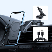 Заредете изображение във визуализатора на галерията – Joyroom Car Magnetic Holder Qi Wireless Induction Charger 15W (MagSafe for iPhone Compatible) for Dashboard (JR-ZS295) - TopMag
