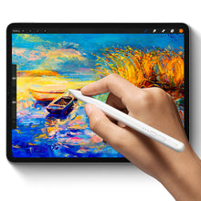 Заредете изображение във визуализатора на галерията – Baseus Smooth Writing Active Stylus Stylus Pen with LED Indicator for iPad white + USB-C 3A 0.3m Power Cable and Active Replaceable Tip (SXBC000202)
