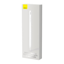 Заредете изображение във визуализатора на галерията – Baseus Smooth Writing Active Stylus Stylus Pen with LED Indicator for iPad white + USB-C 3A 0.3m Power Cable and Active Replaceable Tip (SXBC000202)
