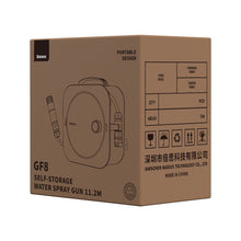 Заредете изображение във визуализатора на галерията – Baseus GF8 Water Nozzle with Drum Magazine 11.2m Dark Gray (1x Gun Hose 10m/1x Hose Extension 2m/2x Quick Connector/1x Water Inlet Connector 1.2m/1x Universal Connector/1x Water Nozzle)(CPGF010013)

