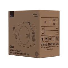 Заредете изображение във визуализатора на галерията – Baseus GF8 Water Nozzle with Drum Magazine 16.2m Dark Gray (1x Gun Hose 15m/1x Hose Extension 2m/2x Quick Connector/1x Water Inlet Connector 1.2m/1x Universal Connector/1x Water Nozzle)(CPGF010113)
