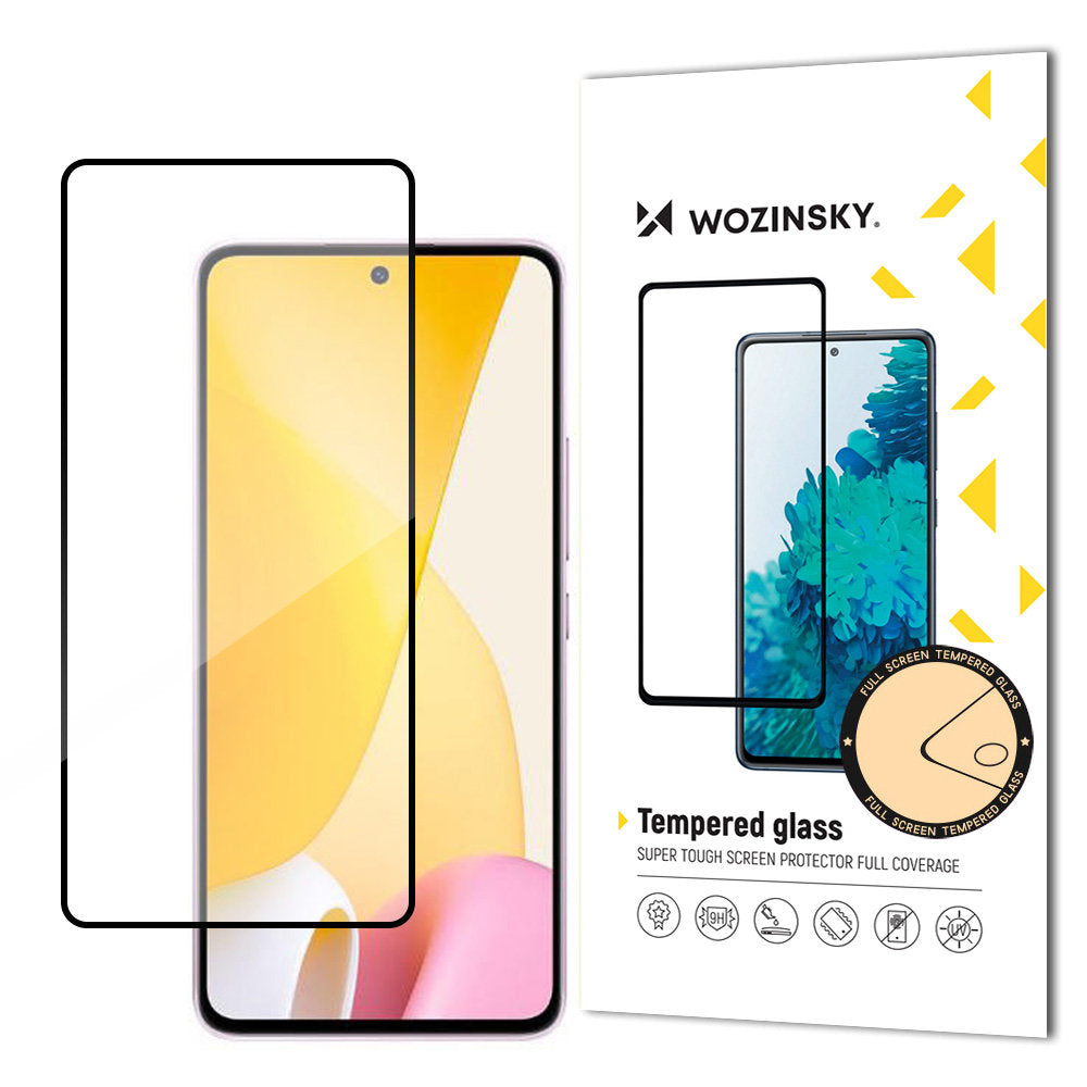 Wozinsky super durable Full Glue Tempered Glass Full Screen with Frame Case Friendly Xiaomi 12 Lite Black - TopMag