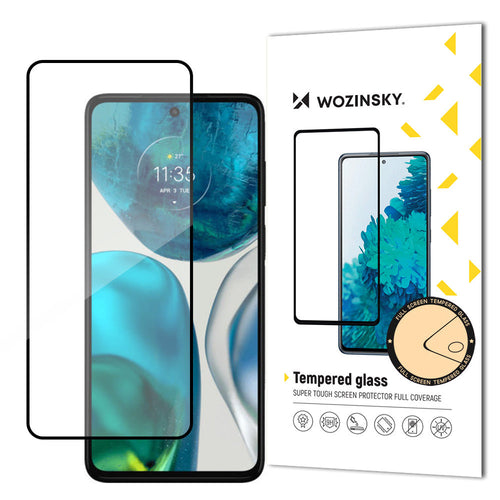 Wozinsky Super Durable Full Glue Tempered Glass Full Screen With Frame Case Friendly Motorola Moto G52 Black - TopMag