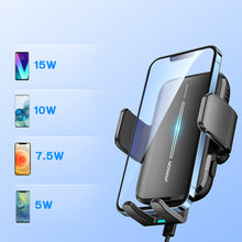 Заредете изображение във визуализатора на галерията – Joyroom car holder with wireless charger 15W for air vent black (JR-ZS245 vent) - TopMag
