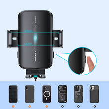 Заредете изображение във визуализатора на галерията – Joyroom car holder with wireless charger 15W for air vent black (JR-ZS245 vent) - TopMag
