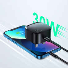 Заредете изображение във визуализатора на галерията – Small Fast USB Type C PD Charger 20W UK Plug Black (L-P307) - TopMag
