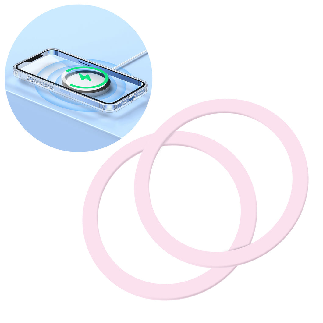 Joyroom set of metal magnetic rings for smartphone 2 pcs pink (JR-Mag-M3) - TopMag