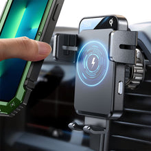Заредете изображение във визуализатора на галерията – Joyroom Automatic Electric Car Air Vent Mount Ventilation Grille with 15W Qi Wireless Charger (JR-ZS219) - TopMag
