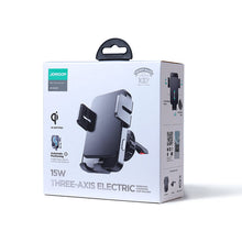 Заредете изображение във визуализатора на галерията – Joyroom Automatic Electric Car Air Vent Mount Ventilation Grille with 15W Qi Wireless Charger (JR-ZS219) - TopMag

