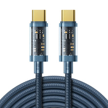 Заредете изображение във визуализатора на галерията – Joyroom cable USB Type-C - USB Type-C 100W 2m blue (S-CC100A20) - TopMag

