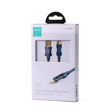 Заредете изображение във визуализатора на галерията – Joyroom USB cable - Lightning for charging / data transmission 2.4A 20W 1.2m blue (S-UL012A12) - TopMag
