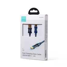 Заредете изображение във визуализатора на галерията – Joyroom USB cable - USB Type C for charging / data transmission 3A 1.2m blue (S-UC027A12) - TopMag
