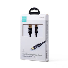 Заредете изображение във визуализатора на галерията – Joyroom USB cable - USB Type C for charging / data transmission 3A 2m black (S-UC027A20) - TopMag
