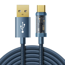 Заредете изображение във визуализатора на галерията – Joyroom USB cable - USB Type C for charging / data transmission 3A 2m blue (S-UC027A20) - TopMag
