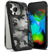Заредете изображение във визуализатора на галерията – Ringke Fusion X Design Case Armor Cover with Frame for iPhone 14 Pro Max Black Camo Black (FX647E73) - TopMag
