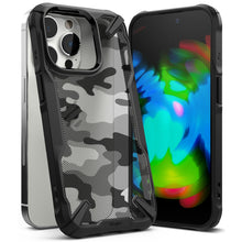Заредете изображение във визуализатора на галерията – Ringke Fusion X Design case armored cover with frame for iPhone 14 Pro Black Camo Black (FX643E73) - TopMag
