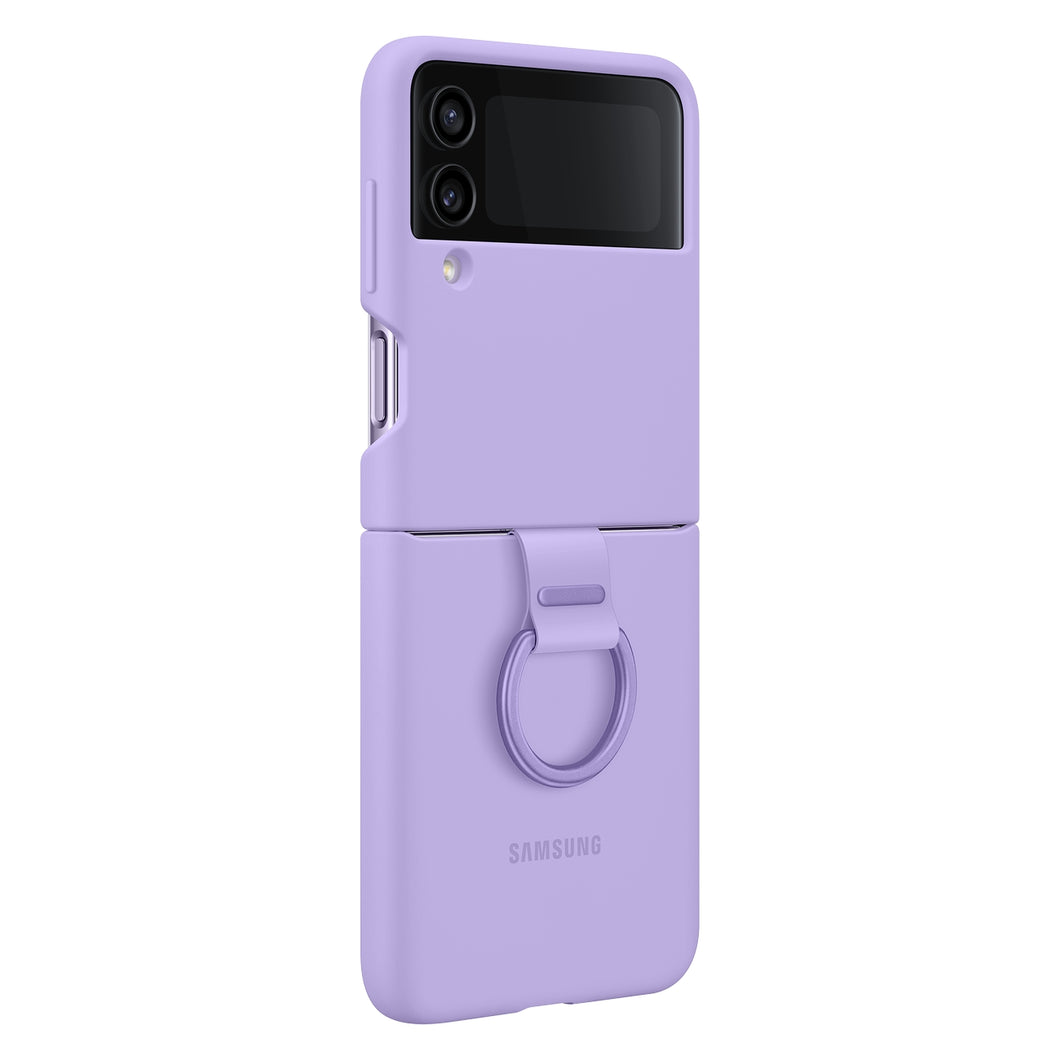 Samsung Ring Silicone Cover Case Cover for Samsung Galaxy Z Flip4 Hanger Case Purple (EF-PF721TVEGWW) - TopMag