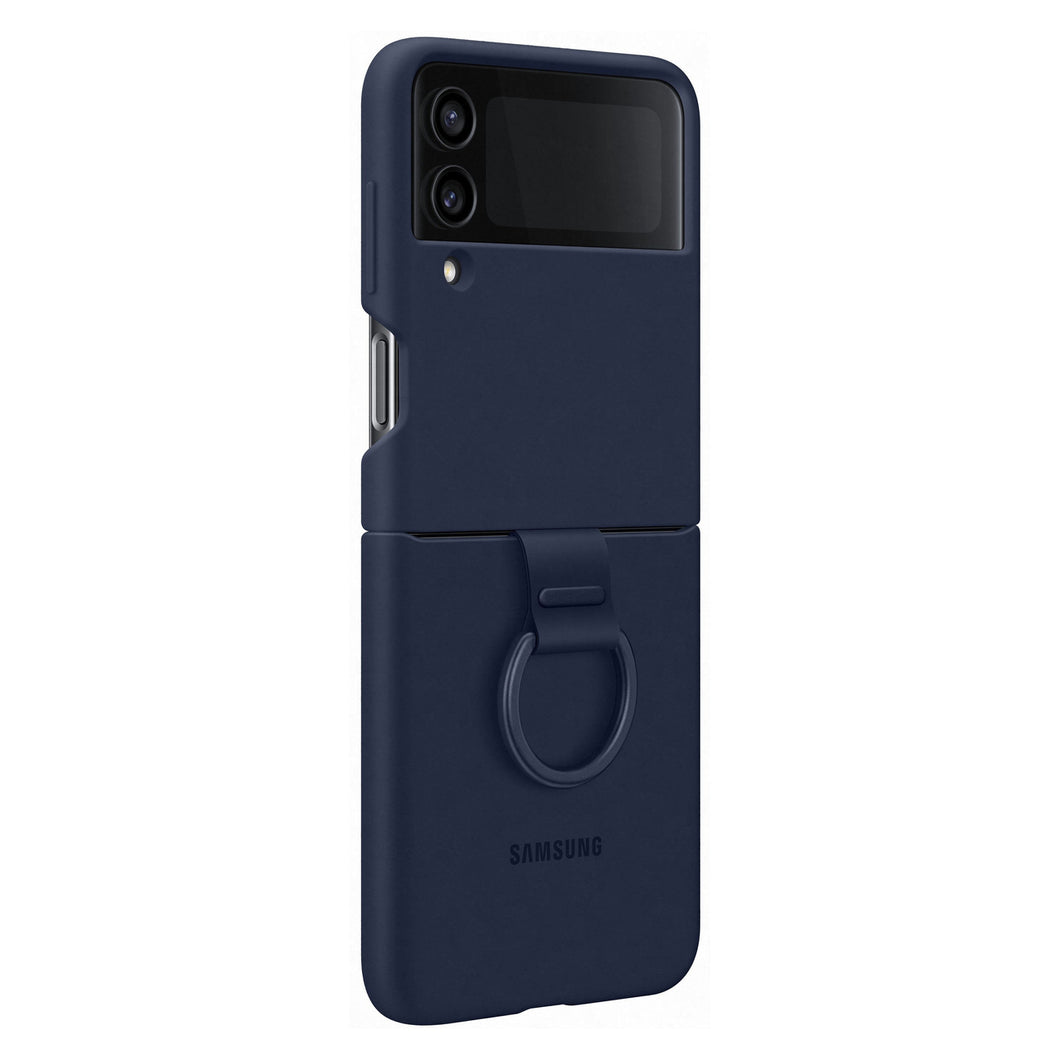 Samsung ring silicone cover case for Samsung galaxy z flip4 hanger case navy blue (ef-pf721tnegww) - TopMag