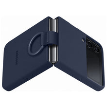 Заредете изображение във визуализатора на галерията – Samsung ring silicone cover case for Samsung galaxy z flip4 hanger case navy blue (ef-pf721tnegww) - TopMag
