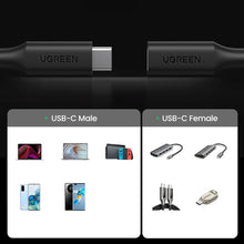 Заредете изображение във визуализатора на галерията – Ugreen cable extension adapter USB C (male) - USB C (female) 100W 10Gb/s 1m black

