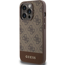 Заредете изображение във визуализатора на галерията – Original Case GUESS hardcase 4G Stripe Collection GUHCP15XG4GLBR for Iphone 15 Pro Max brown
