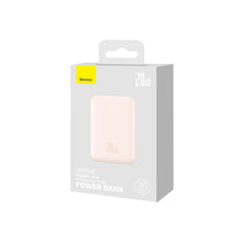 Заредете изображение във визуализатора на галерията – Baseus Magnetic Mini fast charging mini power bank 10000mAh 20W pink + cable Type-C - Type-C 60W (20V / 3A) 0.5m white (PPCX030004) - TopMag
