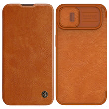 Заредете изображение във визуализатора на галерията – Nillkin Qin Pro Leather Case iPhone 14 6.1 2022 Brown
