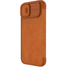 Заредете изображение във визуализатора на галерията – Nillkin Qin Pro Leather Case iPhone 14 6.1 2022 Brown
