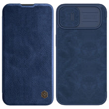 Заредете изображение във визуализатора на галерията – Nillkin Qin Pro Leather Case iPhone 14 6.1 2022 Blue
