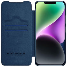 Заредете изображение във визуализатора на галерията – Nillkin Qin Pro Leather Case iPhone 14 6.1 2022 Blue
