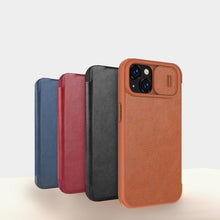 Заредете изображение във визуализатора на галерията – Nillkin Qin Pro Leather Case iPhone 14 6.1 2022 Blue

