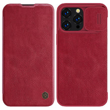 Заредете изображение във визуализатора на галерията – Nillkin Qin Pro Leather Case iPhone 14 Pro 6.1 2022 Red

