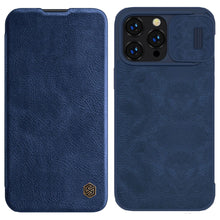 Заредете изображение във визуализатора на галерията – Nillkin Qin Pro Leather Case iPhone 14 Pro 6.1 2022 Blue
