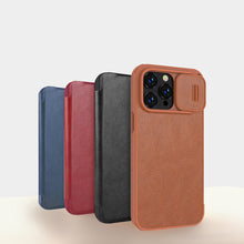 Заредете изображение във визуализатора на галерията – Nillkin Qin Pro Leather Case iPhone 14 Pro 6.1 2022 Blue
