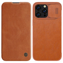 Заредете изображение във визуализатора на галерията – Nillkin Qin Pro Leather Case iPhone 14 Pro Max 6.7 2022 Brown

