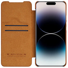 Заредете изображение във визуализатора на галерията – Nillkin Qin Pro Leather Case iPhone 14 Pro Max 6.7 2022 Brown
