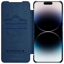 Заредете изображение във визуализатора на галерията – Nillkin Qin Pro Leather Case iPhone 14 Pro Max 6.7 2022 Blue
