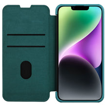 Заредете изображение във визуализатора на галерията – Nillkin Qin Pro Leather Case-plain leather iPhone 14 6.1 2022 Exuberant Green
