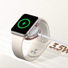 Заредете изображение във визуализатора на галерията – Joyroom cable with inductive charger for Apple Watch 1.2m white (S-IW011)
