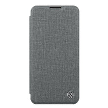 Заредете изображение във визуализатора на галерията – Nillkin Qin Cloth Pro Case Case For iPhone 14 Camera Protector Holster Cover Flip Case Gray
