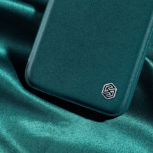 Заредете изображение във визуализатора на галерията – Nillkin Qin Cloth Pro Case Case For iPhone 14 Pro Camera Protector Holster Cover Flip Case Blue
