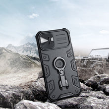 Заредете изображение във визуализатора на галерията – Nillkin CamShield Armor Pro Case for iPhone 14 Armored cover stand ring black

